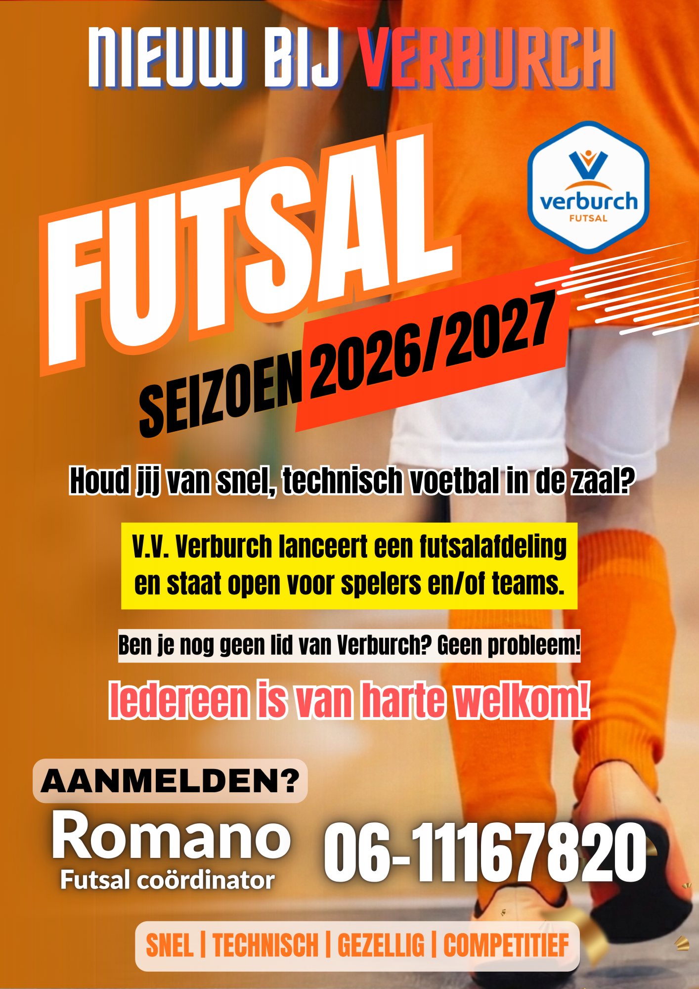 Nieuw: Futsal bij Verburch vanaf seizoen 2026/2027