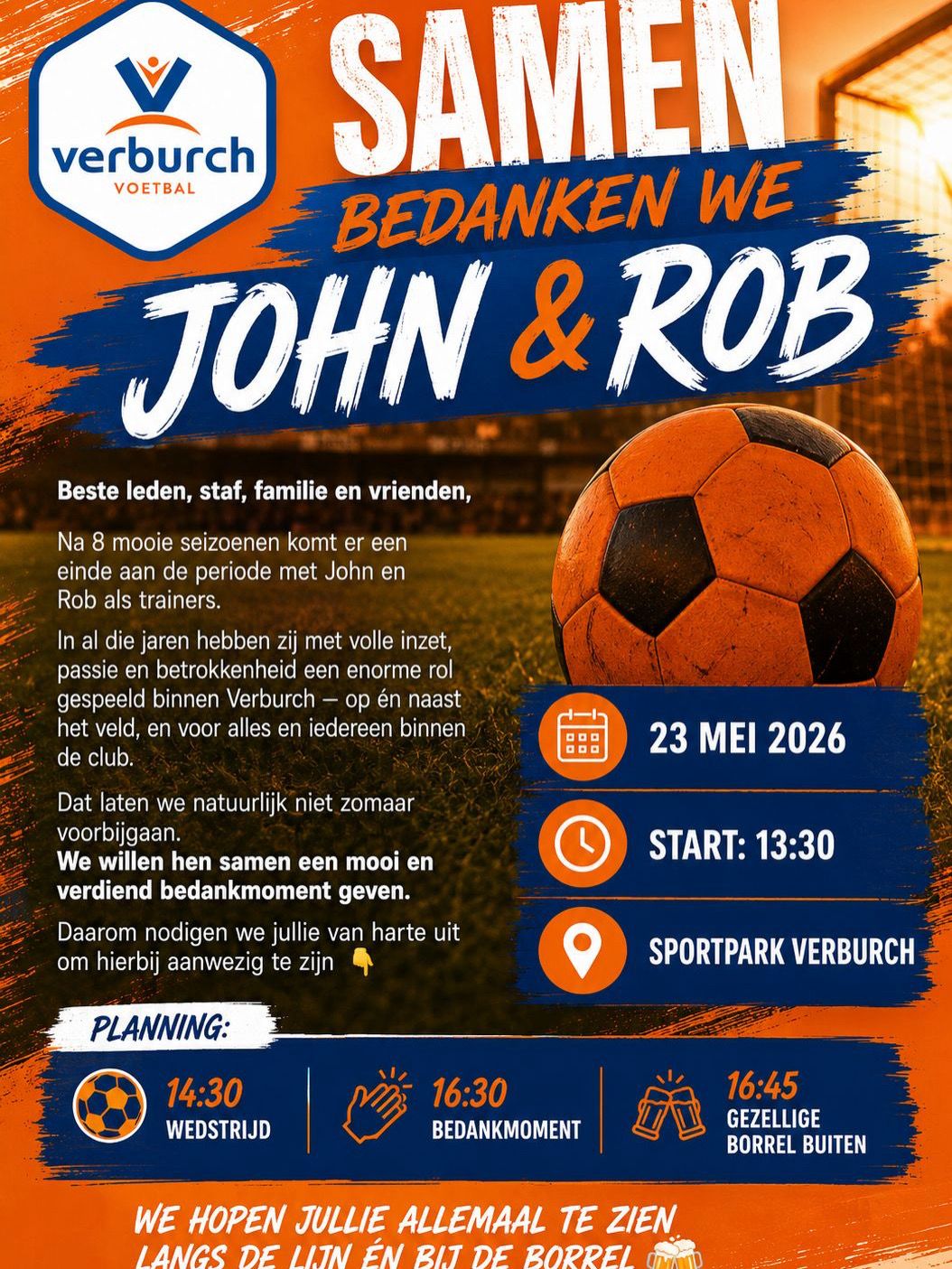 Samen bedanken we John en Rob
